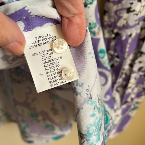 ETRO shirt, -00% cotton, size S (40) - Picture 5 of 10